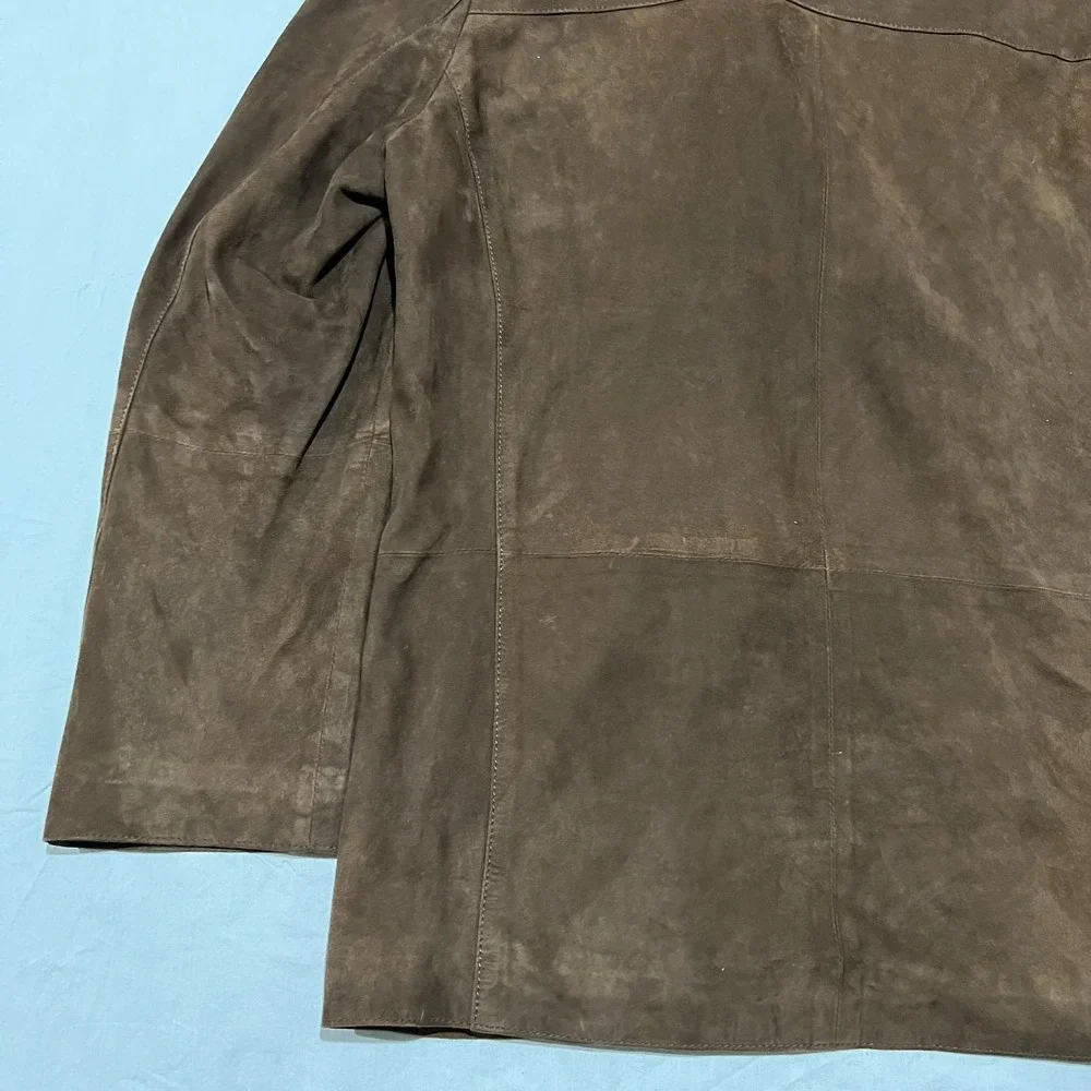 Moreschi Mens Brown Suede Single Breasted Notched Blazer Jacket Coat Spain 52